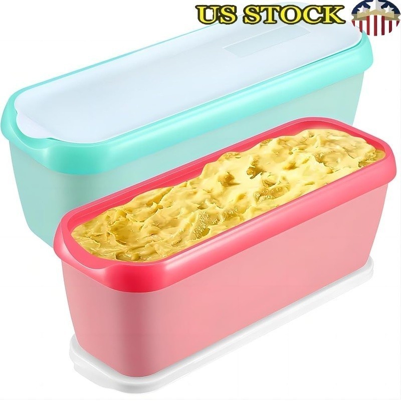 Reusable Ice Cream Containers Airtight Lid Double Wall Insulation Stackable New