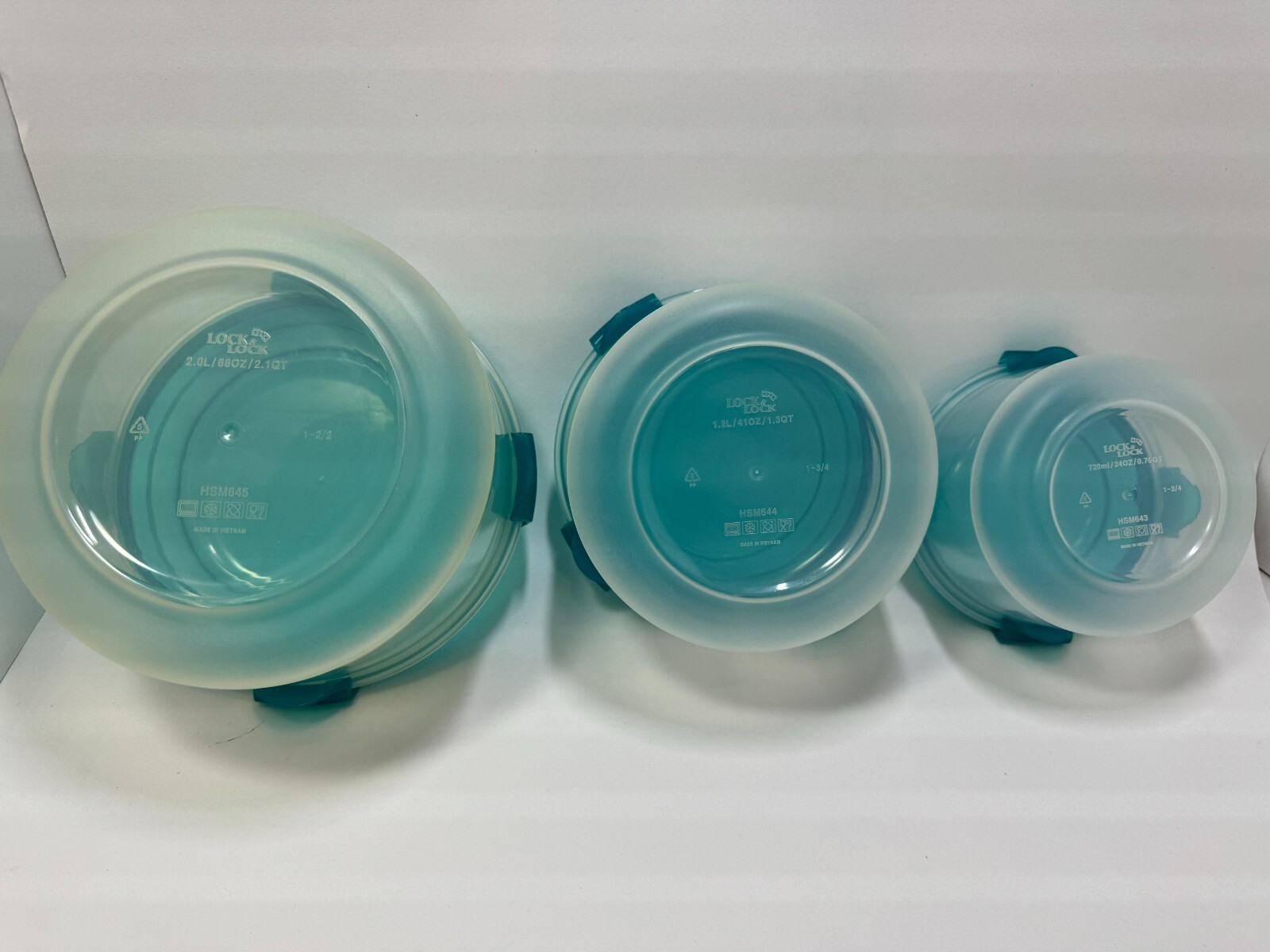 Lock&Lock LocknLock 3 piece Nesting Canister Storage Set Capri Blue – teal green