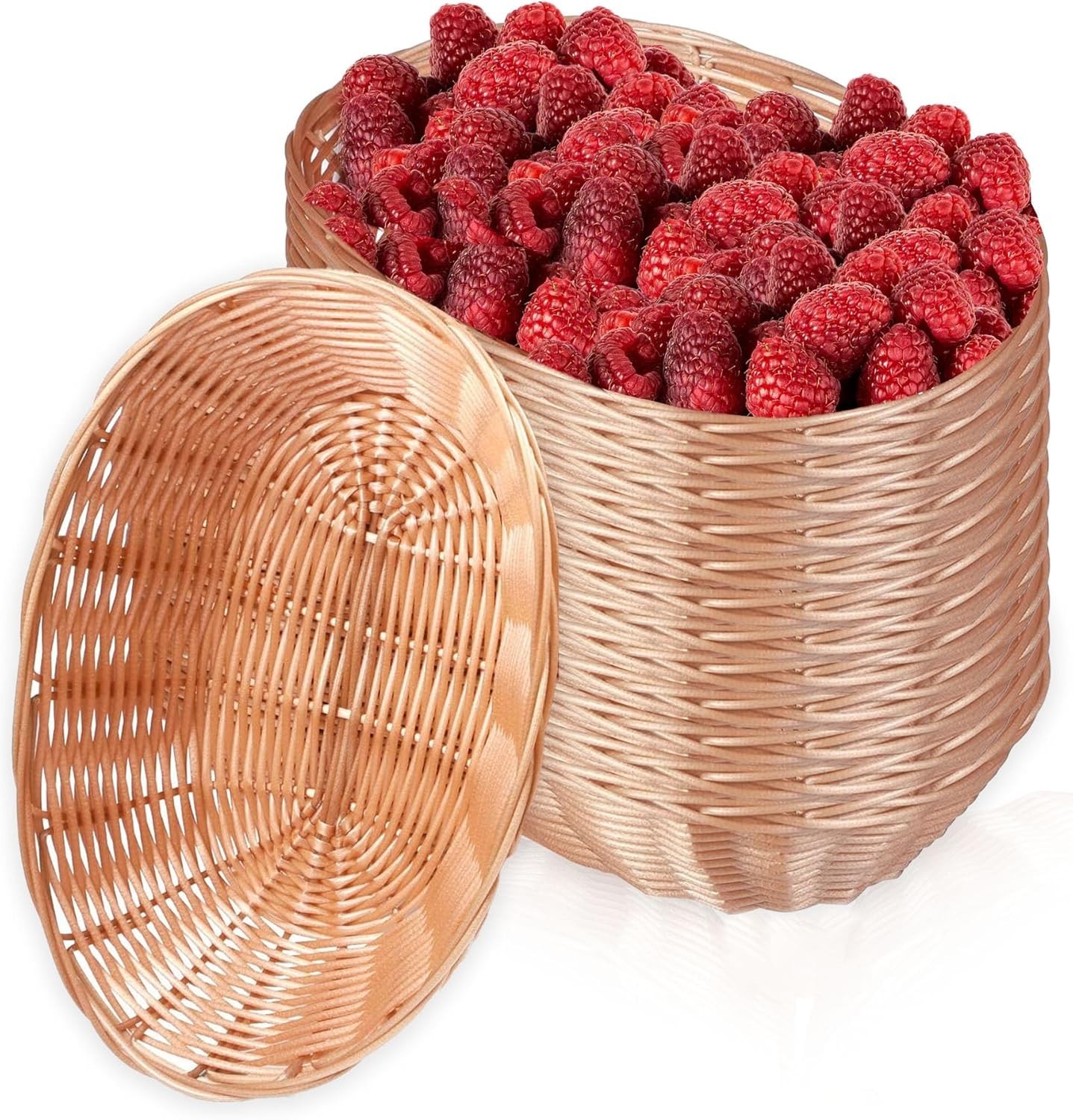 12 Pack Plastic Oval Basket Empty Bread Basket 10 x 6.25 x 3 Inch Food Storage