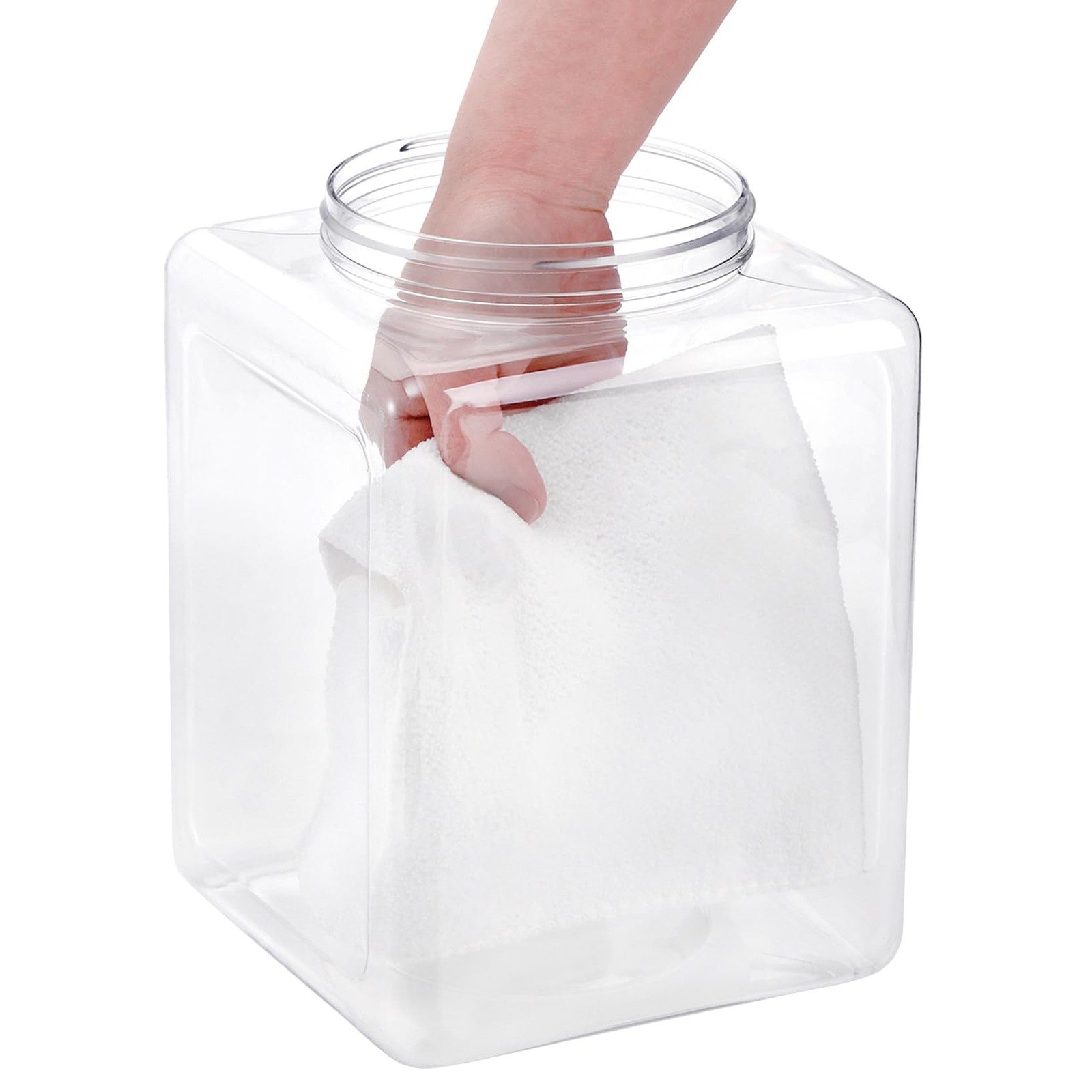 2 Pack 1.3 Gallon Plastic Jars Plastic Gallon Containers with Lids Large Squar