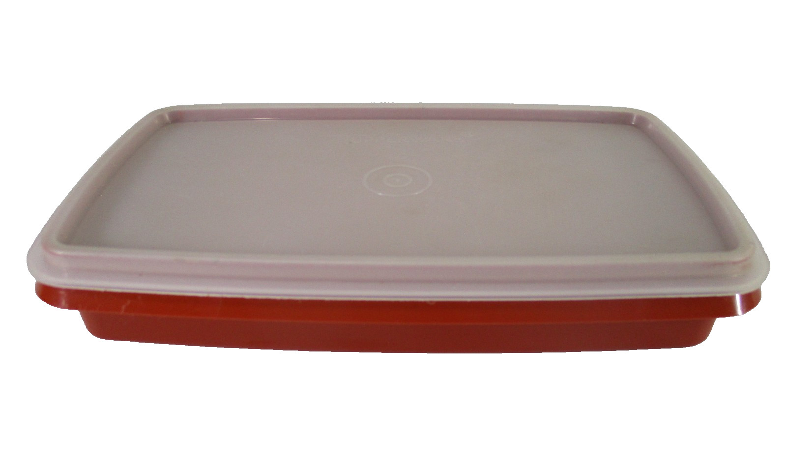 Vintage Tupperware Slice Rust Brown Rectangle Container 816-21 Clear Lid 817-22