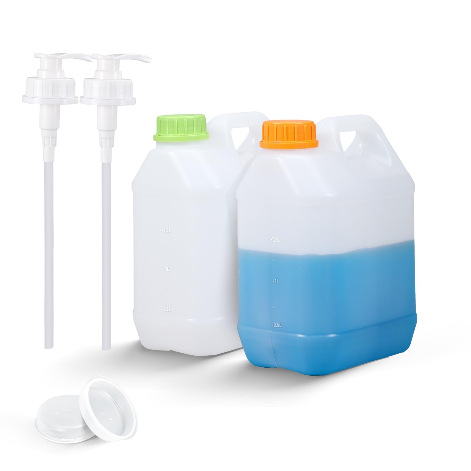 Gallon Water Jugs with Caps Square Heavy-Duty HDPE Carboy F-Style Plastic Jug…