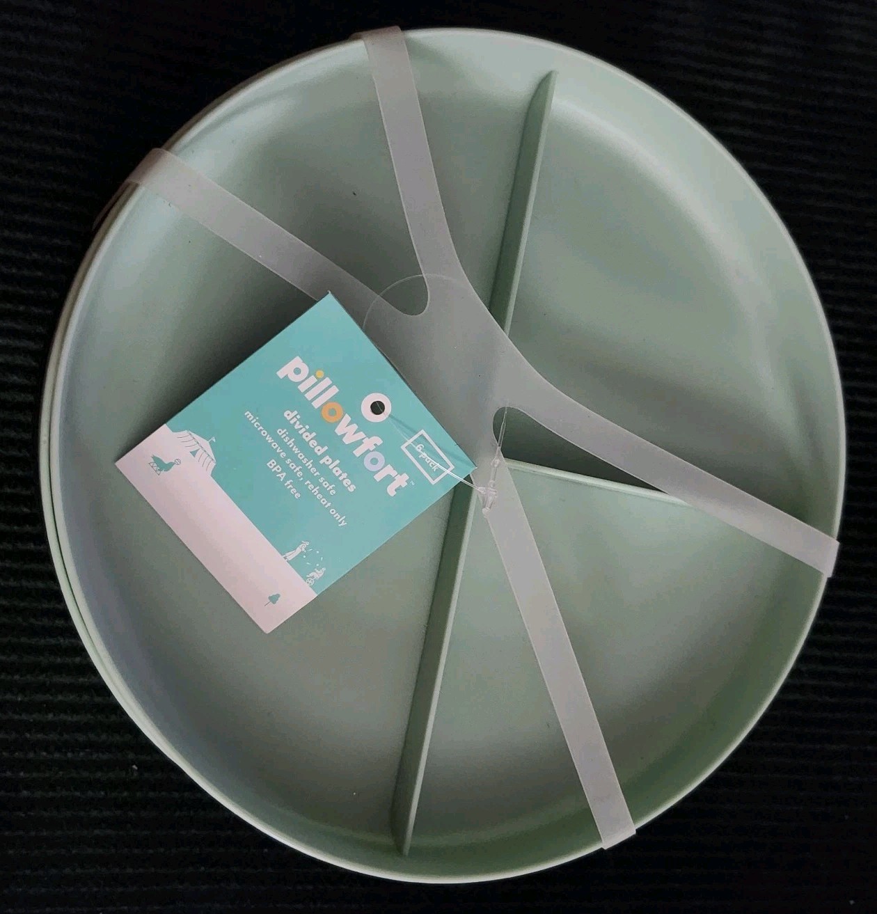 6-Pack Divided Microwave Plates BPA-Free Meal Prep Containers dishwasher safe