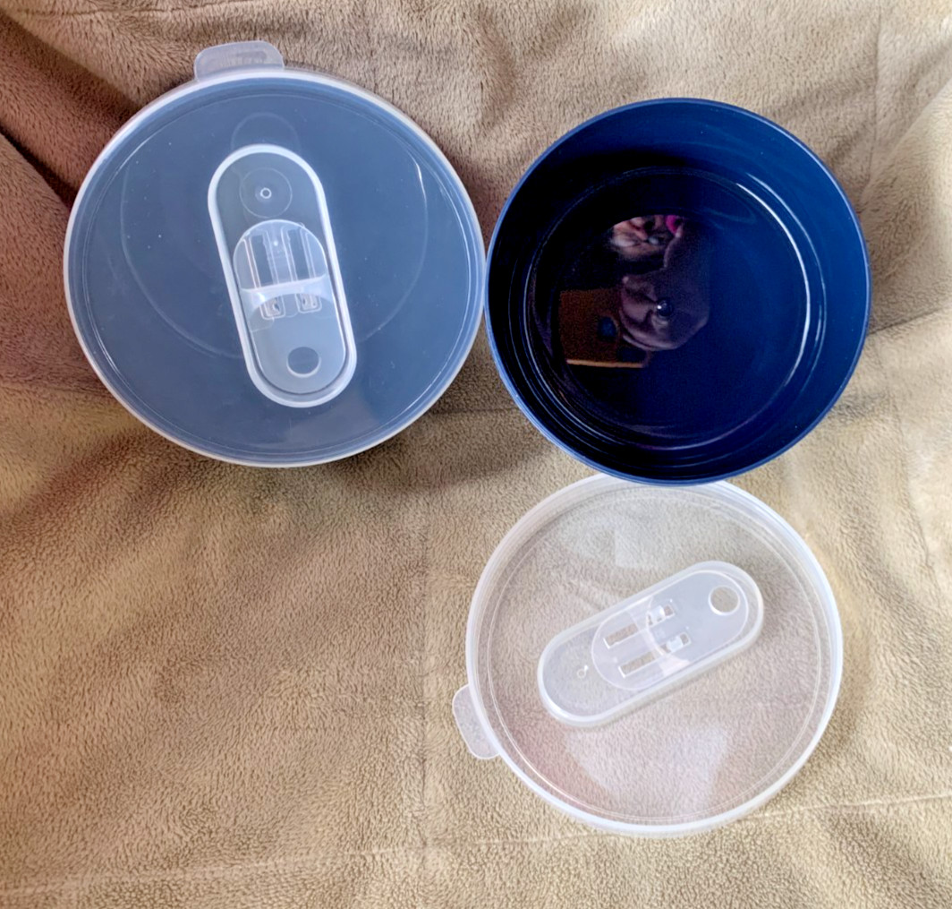 (B03) TWO -NFL DALLAS COWBOYS Plastic Dip Snack Container W/Lid 11.5oz-Licensed