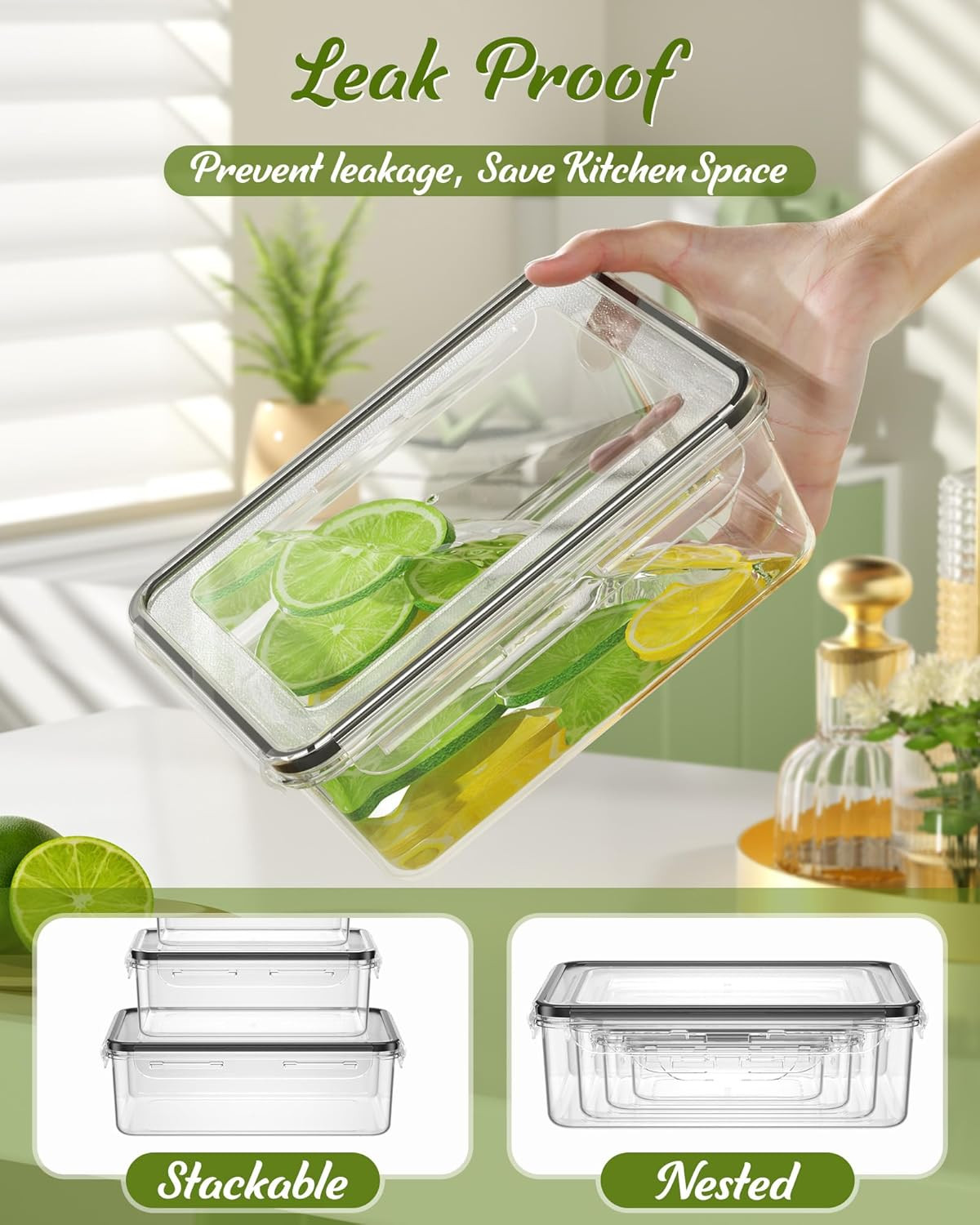 40 Piece Food Storage Containers with Lids(20 Containers & 20 Lids), Bpa-Free Pl