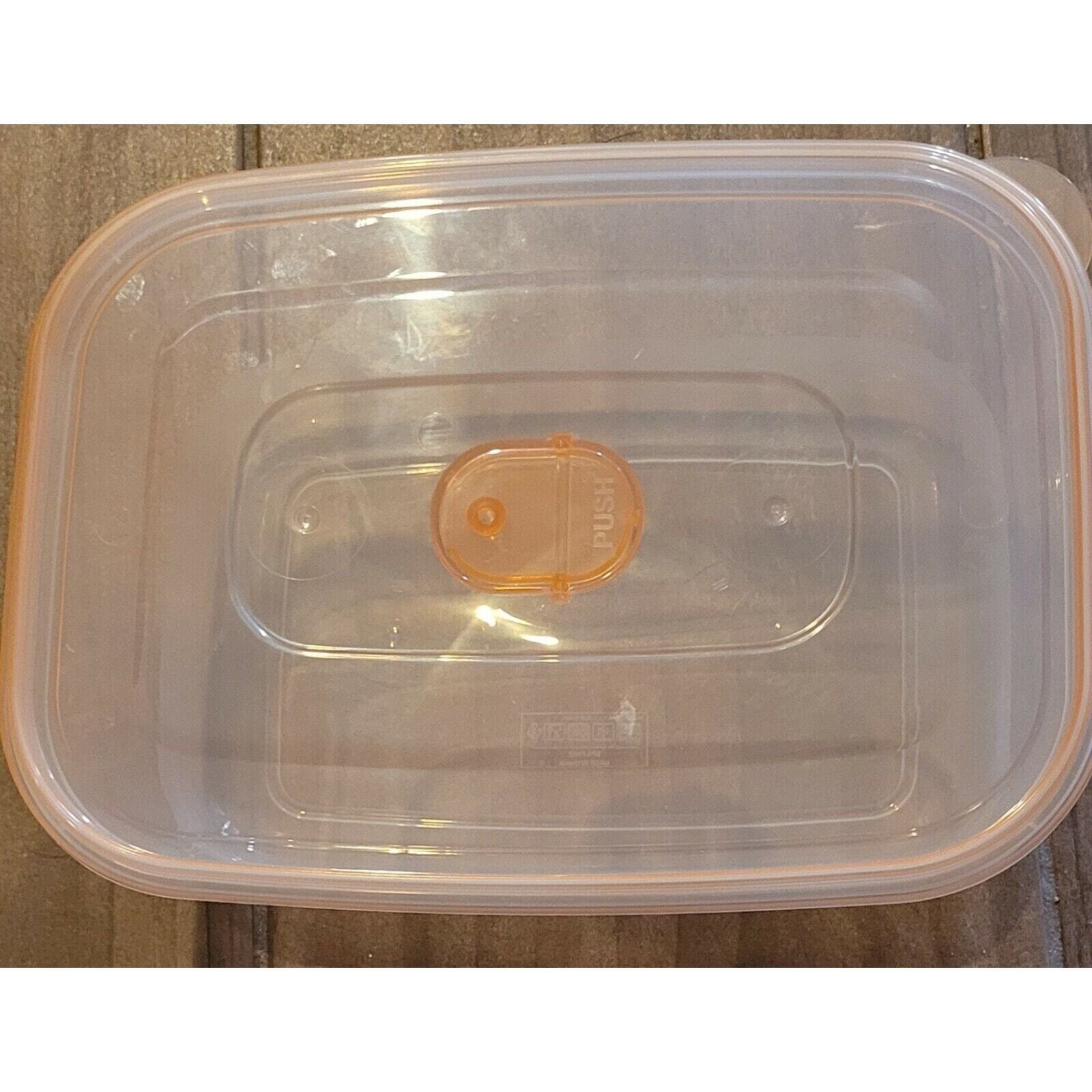 Surefresh Clear Plastic Food Storage Container Orange Vented Lid 2880ml Set Of 2