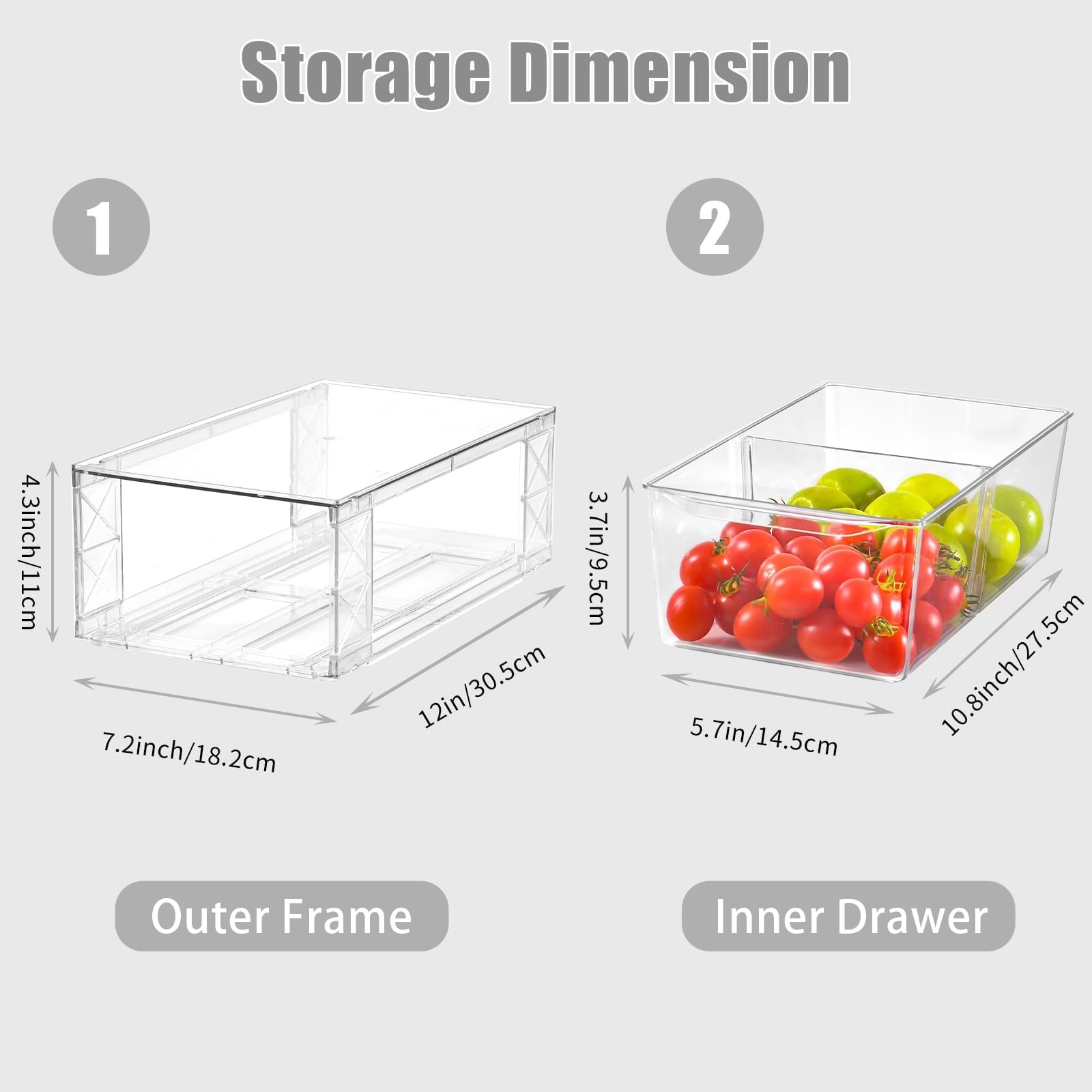 Clear Plastic Pantry Organizers, 6Pack Stackable Storage Bins For Food
