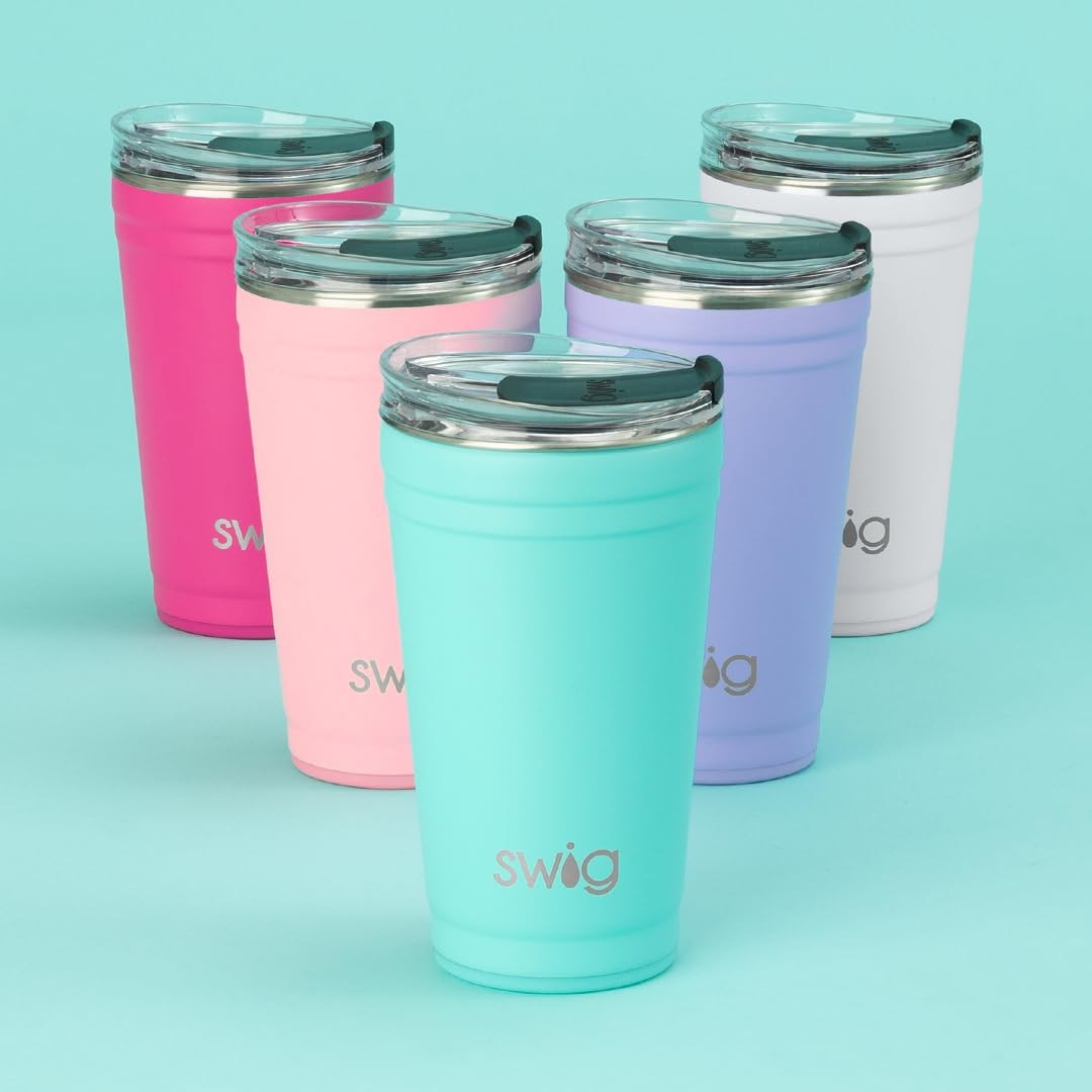 Swig Life 24Oz Party Cup Stackable Insulated Travel Coffee Tumbler Ez Slider