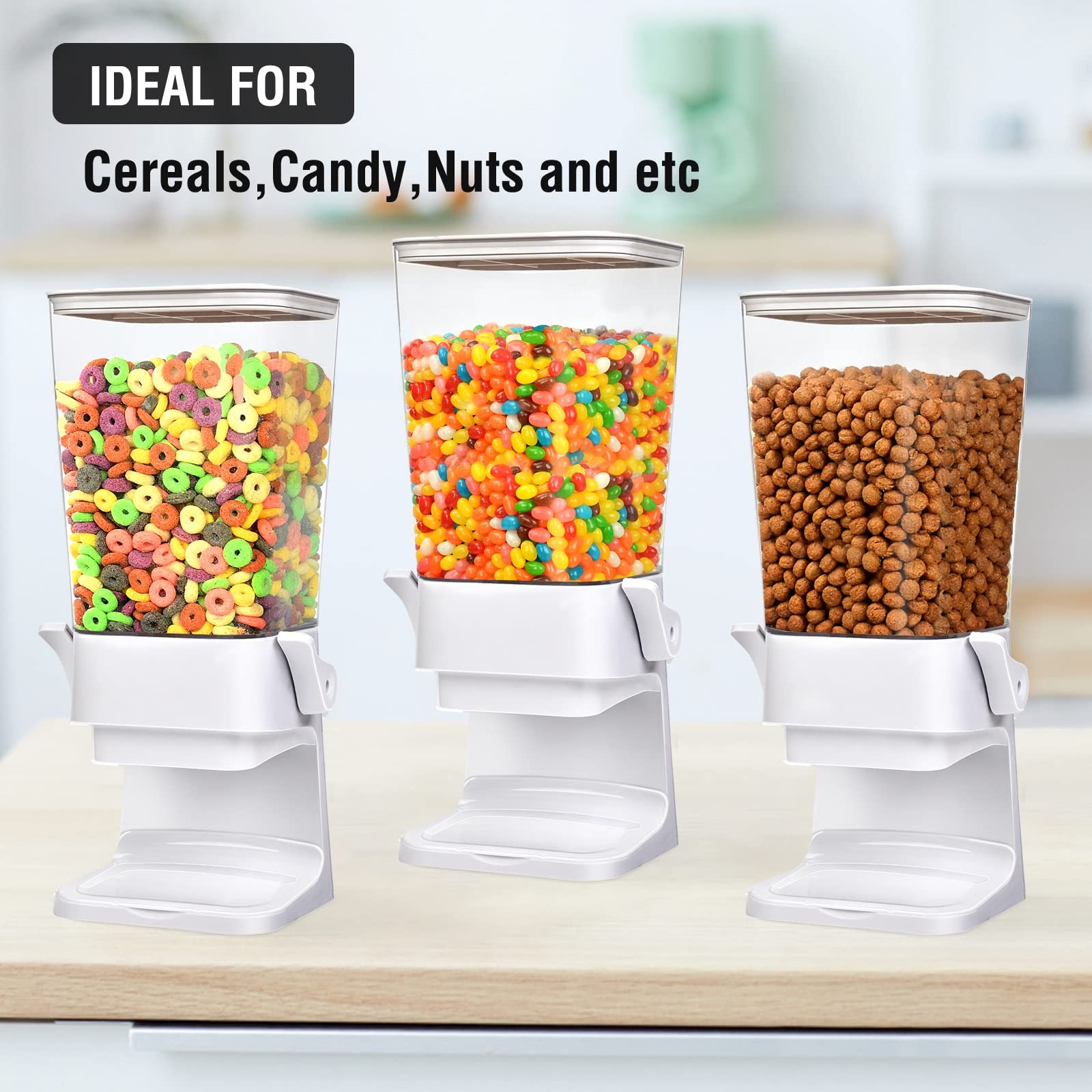 Cereal Dispenser Countertop 2 Pack 5.5 Qt Large Cereal Storage Container Hold…