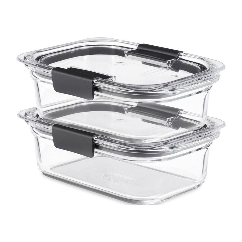 Airtight Leakproof Glass Food Storage Containers Microwave Safe Set of 2 3.2 Cup