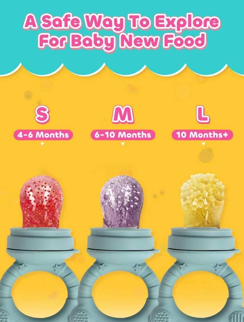 4in1 Baby Breastmilk Popsicle Molds & Fruit Feeder, Silicone Teething Pacifie…