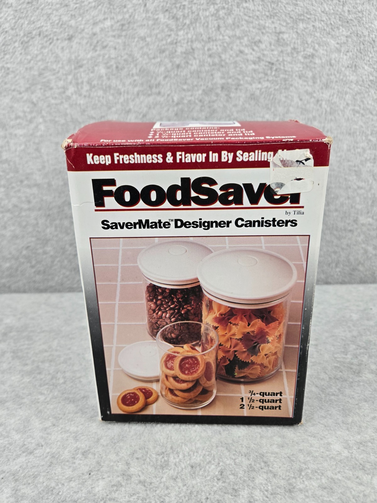 FoodSaver Canisters by Tilia Set of 3 SaverMate 3/4 Quart 1 1/2 Quart & 2 1/2