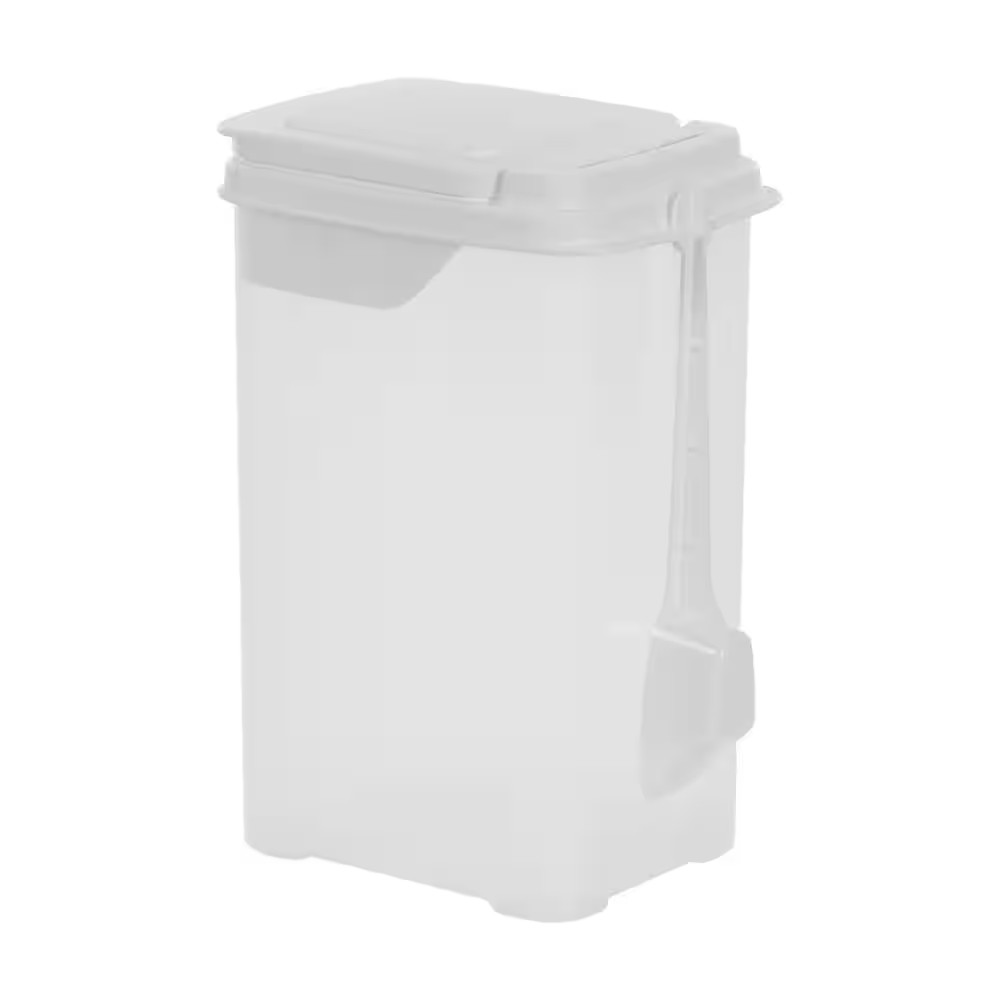 Storage Dispenser for Flour, Sugar and More with Flip Lid and Scoop