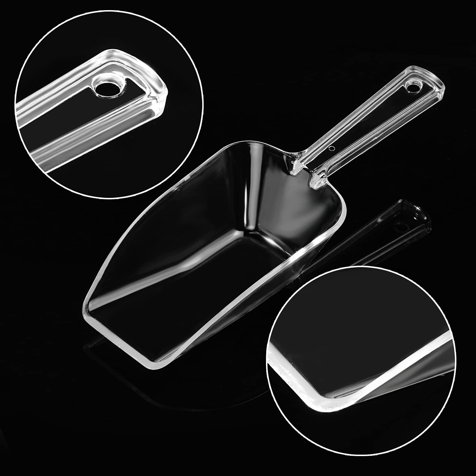 6 Pack Clear Candy Scoopers Popcorn Cookie Scoop for Candy Buffet Ice Cubes