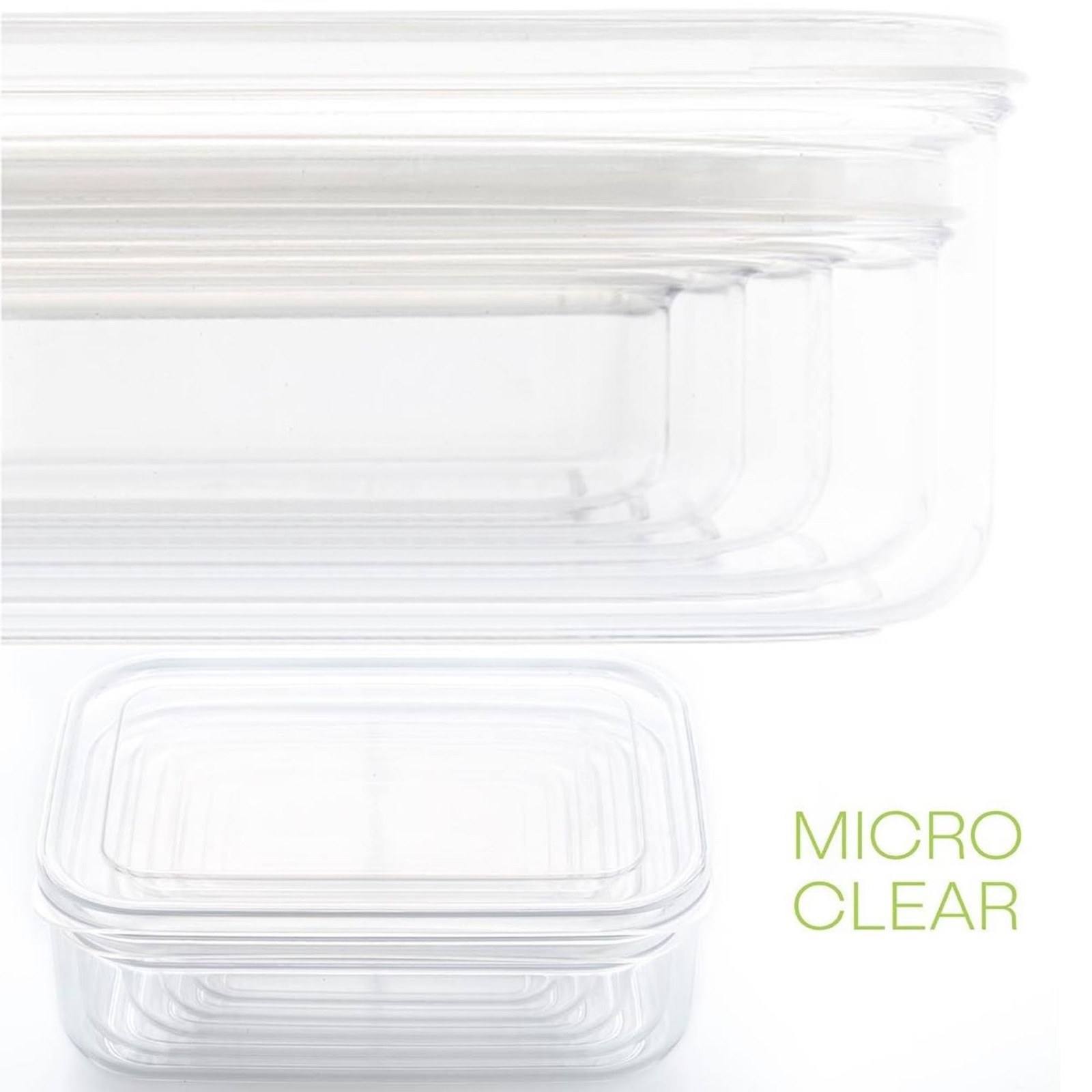 Lustroware Set of 6 Micro Clear 21oz Kitchen Pantry Food Storage Container Set