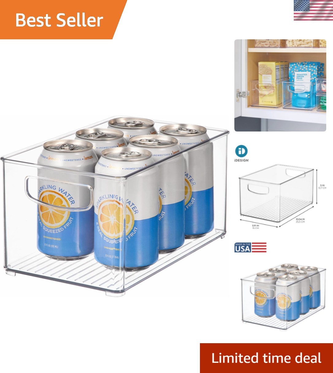 Stylish BPA-Free Clear Storage Bin with Handles – Perfect for Home Organization