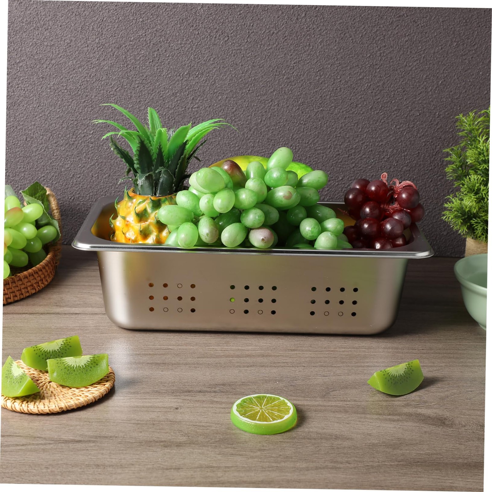 Commercial Steam Pans Set Perforated Deep Pan Stainless Steel Serving Tray Fo…