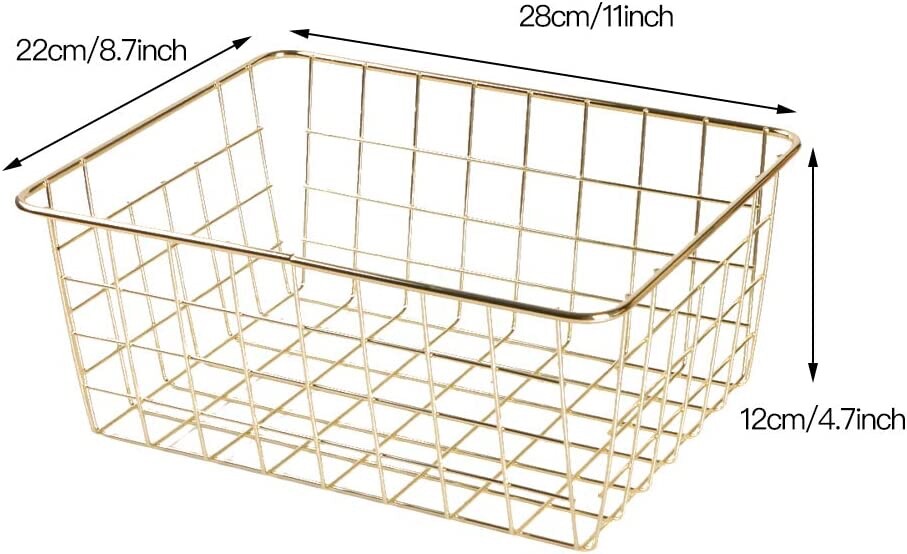 Fvstar 3pcs Wire Storage Basket Farmhouse Metal Household Container Storage
