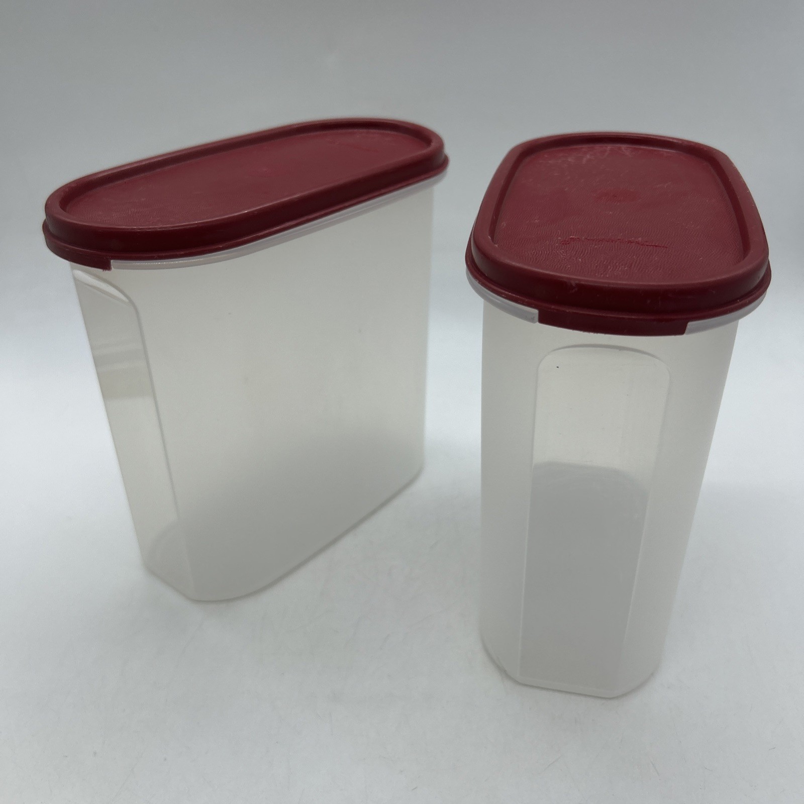 Pair Tupperware Modular Mate Oval 3 Paprika Seal Set 1.7L