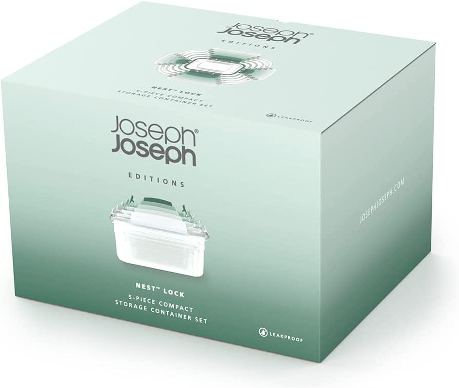 Joseph Joseph Nest Lock, 10 Piece Plastic Food Storage Container Set with Lids,