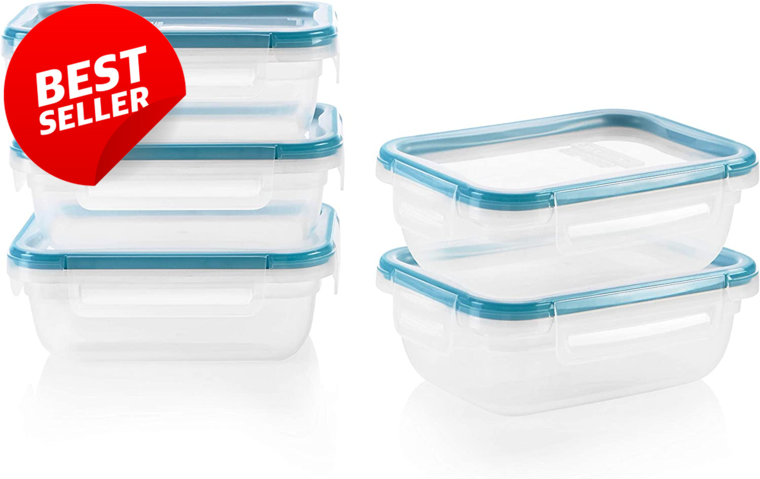 5 Pack 3 Cup Plastic Food Storage Containers Airtight Leakproof BPA Free – US