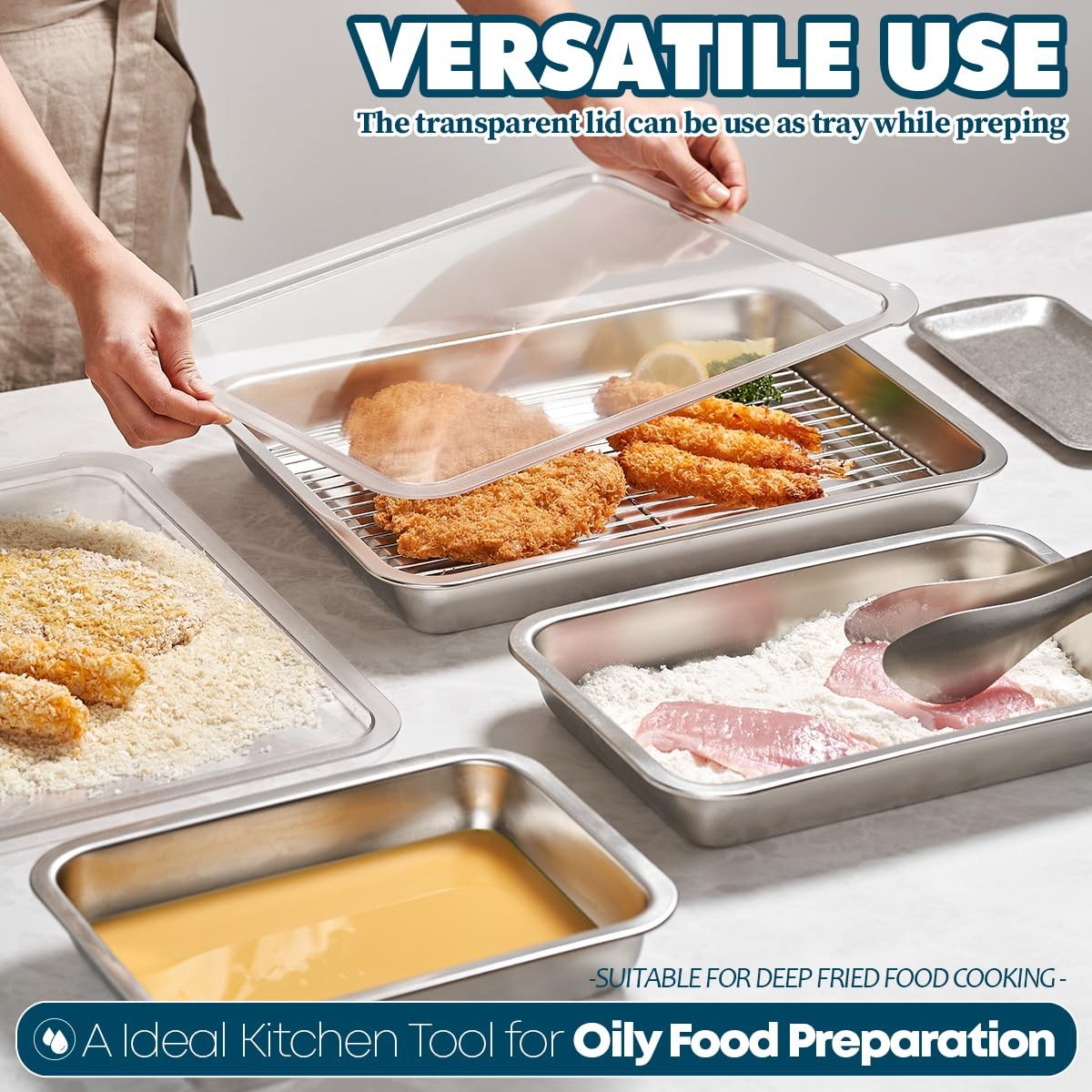 WAGENSTEIGER Stainless Steel Food Prep Container Set with Rack & Transparent …