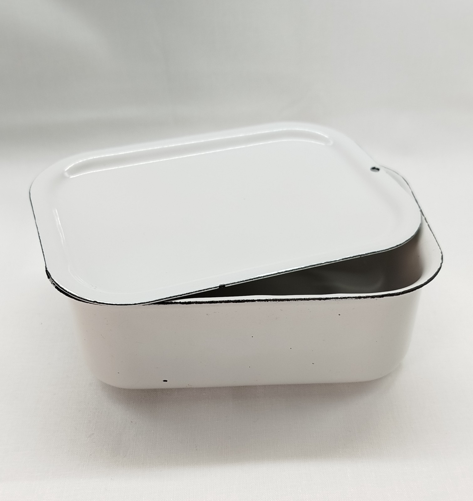 Vintage Russian enameled container for food of the Soviet era 1960s USSR