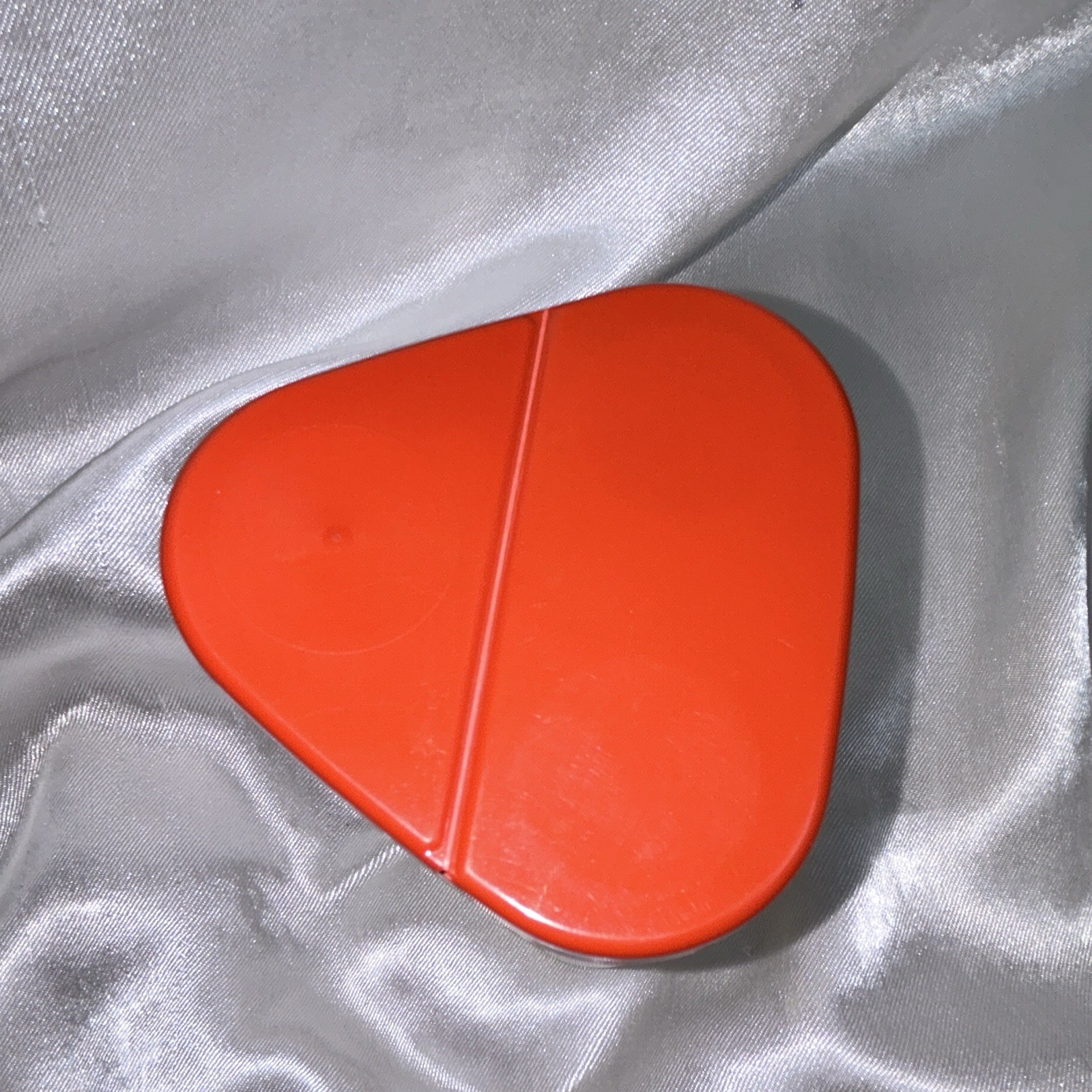 Vintage Tupperware 1630 Cheese Spice Shaker Red Flip Lid Sheer Wedge