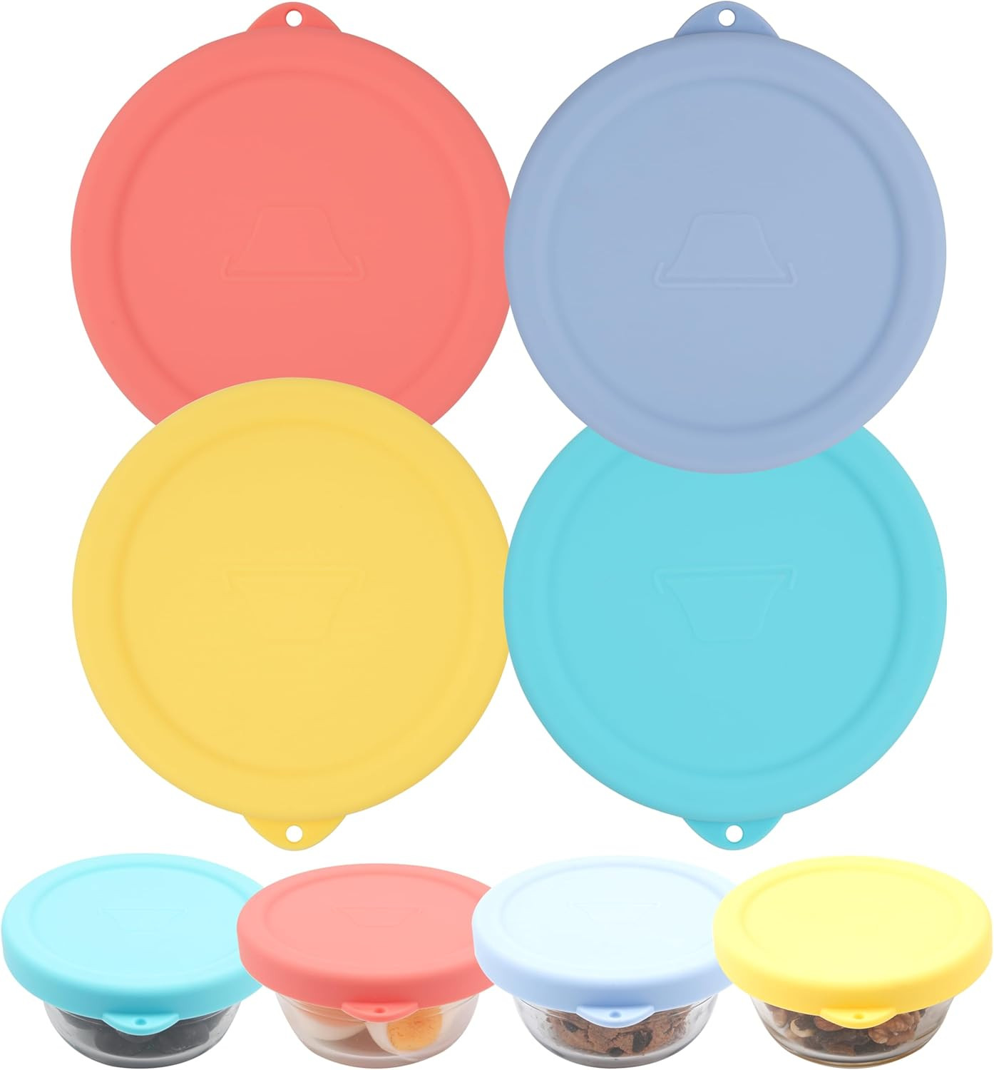 4 Packs Replacement Ramekin Lids for Pyrex and Anchor Hocking Glass Custard