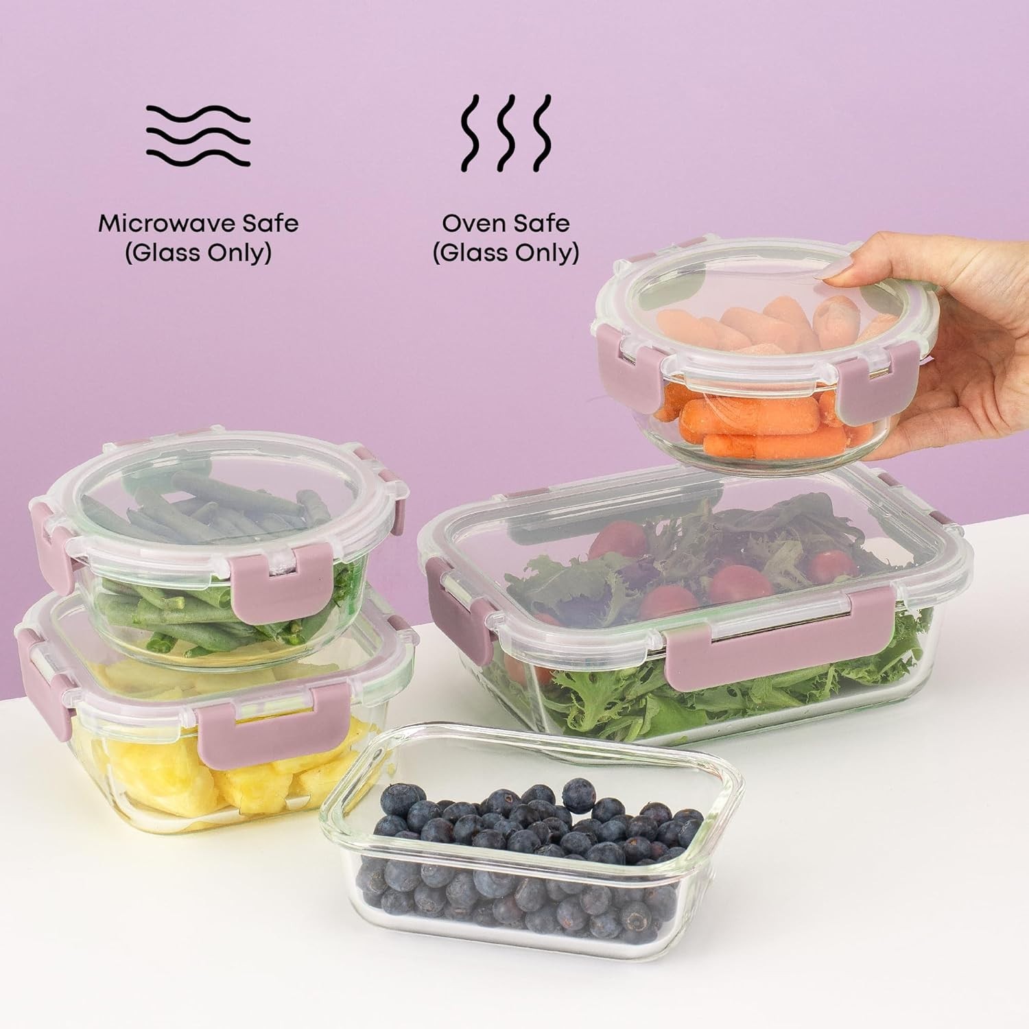 24 recipientes de vidrio para almacenar alimentos con tapas, recipientes de vidr