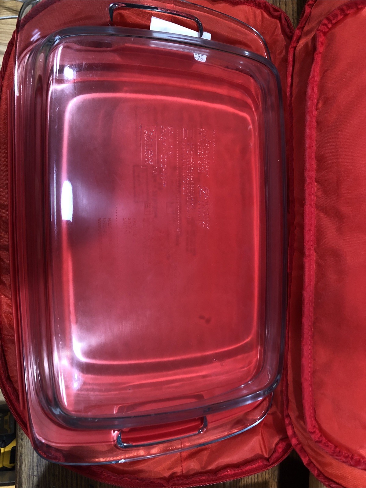 1 Set 3-QT Pyrex Glass Food Storage Containers Carrier Bag Bakeware Baking Dish