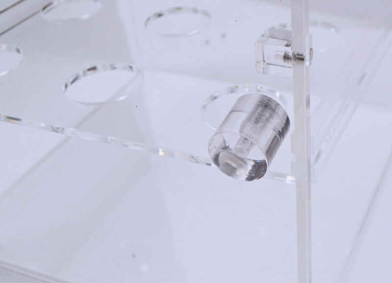 Clear Acrylic Ice Cream Cone Cabinet 9-Holes for Egg Roll and Waffle 10.8″ High