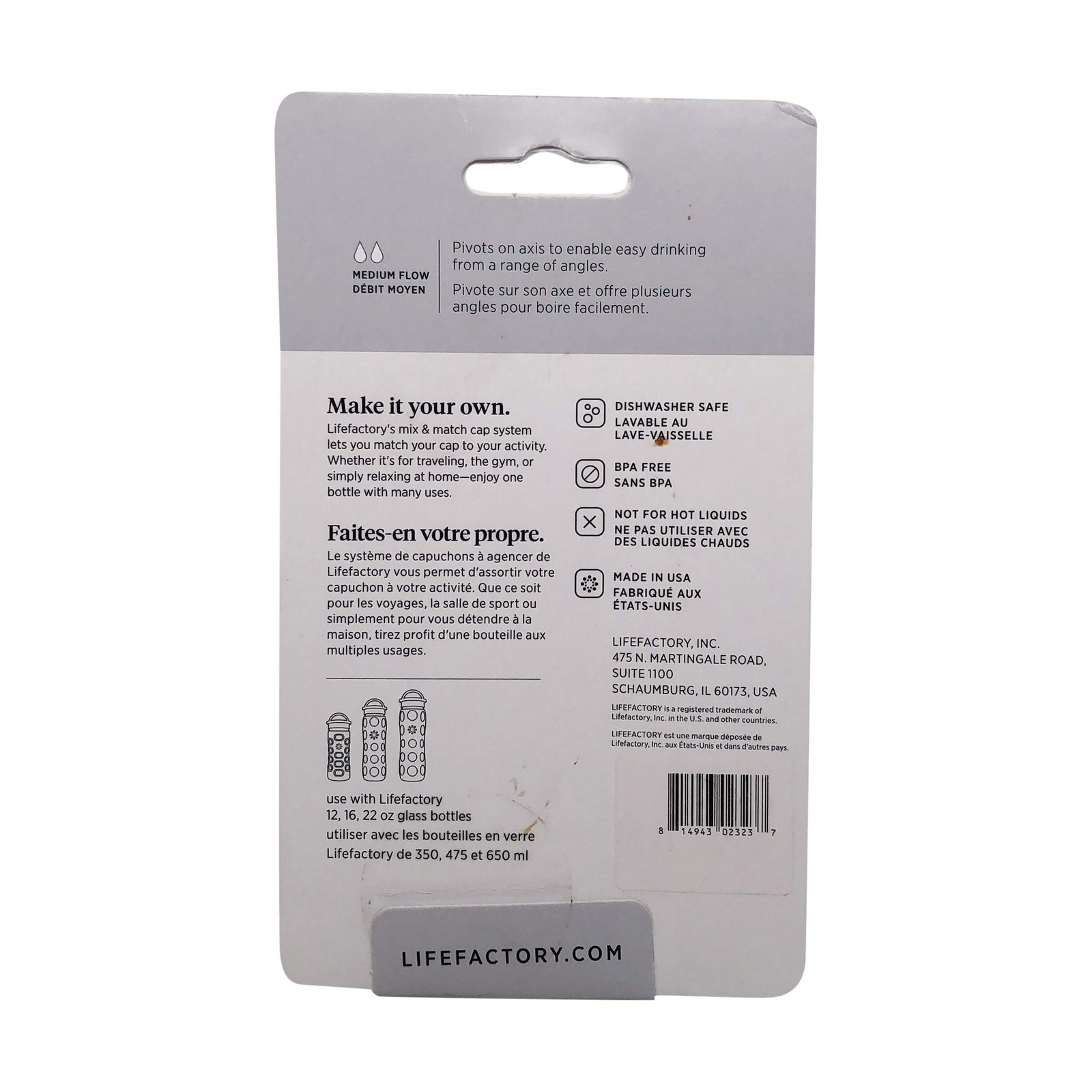 Lifefactory Bpa-Free Pivot Straw Cap