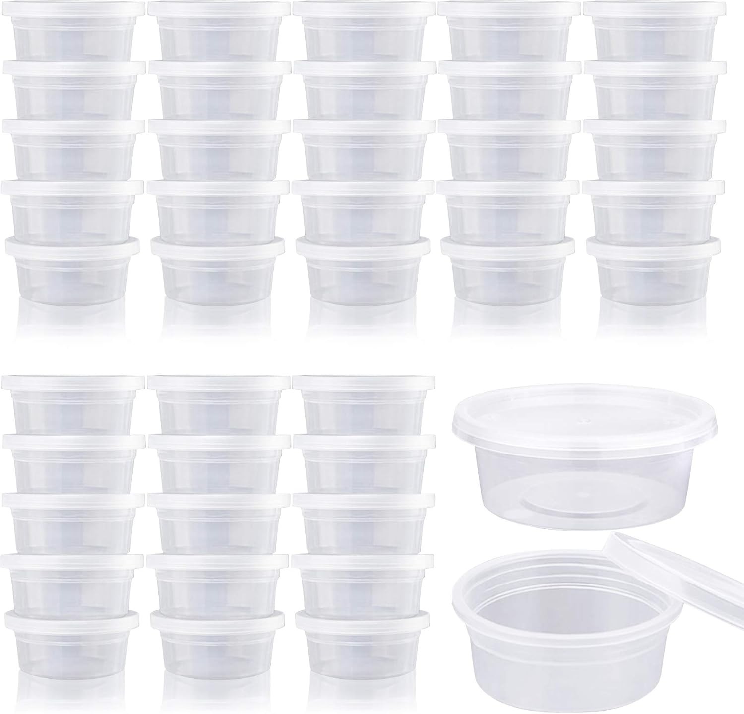 Augshy Small Slime Containers With Lids, 50 Pack Hawaiian Shaved Ice Mold Jello