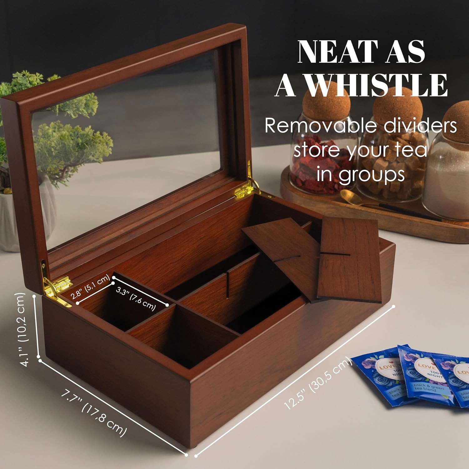 Tea Box – Luxury Wooden Tea Bag Organizer from The Apace Premier Collection – 8
