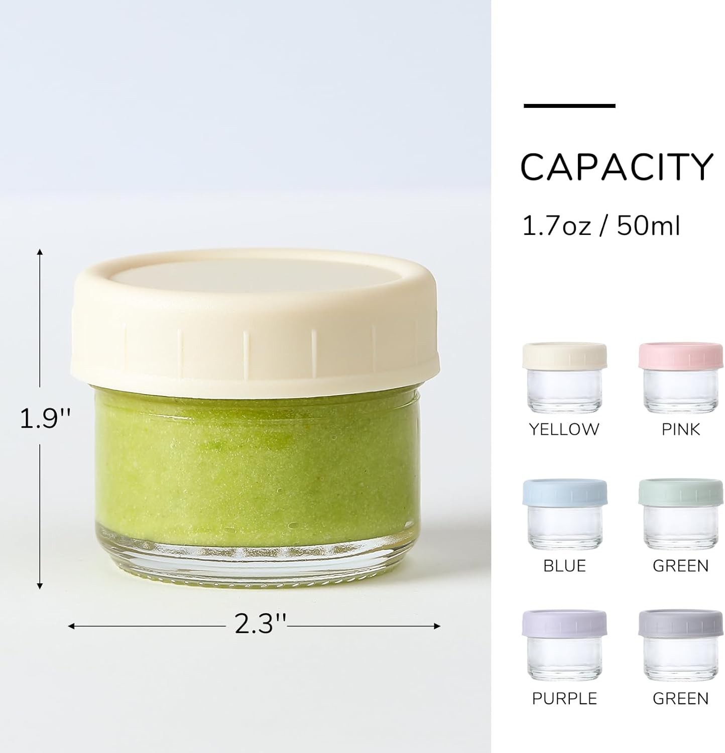 6 Pack] Salad Dressing Container To Go, 1.7 oz Glass Small Condiment Containe…