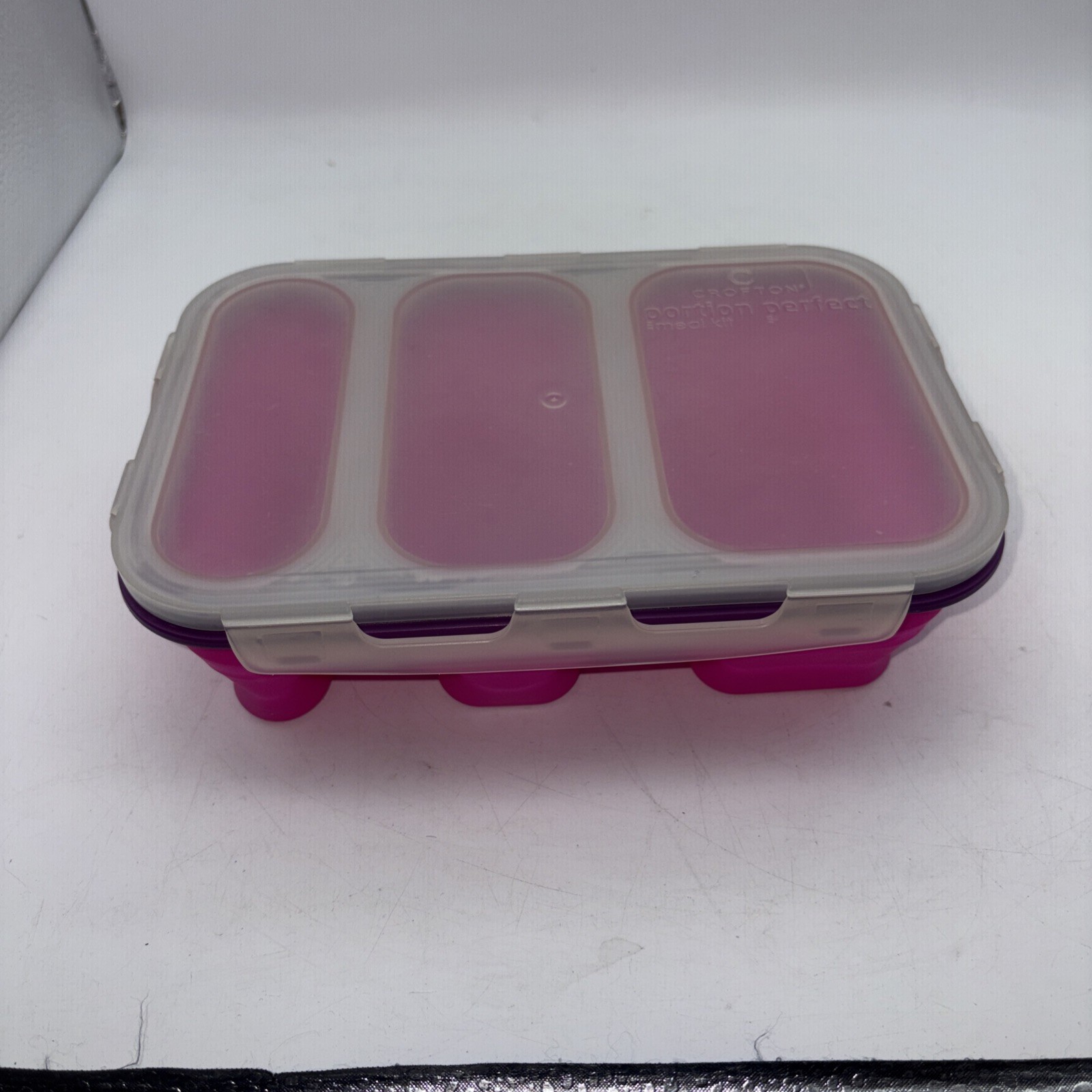 CROFTON PORTION PERFECT COLLAPSIBLE MEAL KIT Pink Purple 3 SECTIONS