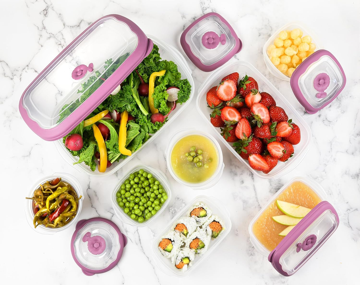 Freezer to Microwave 8-Piece Leak-Proof Meal Prep Containers Reusable, 33 Oz