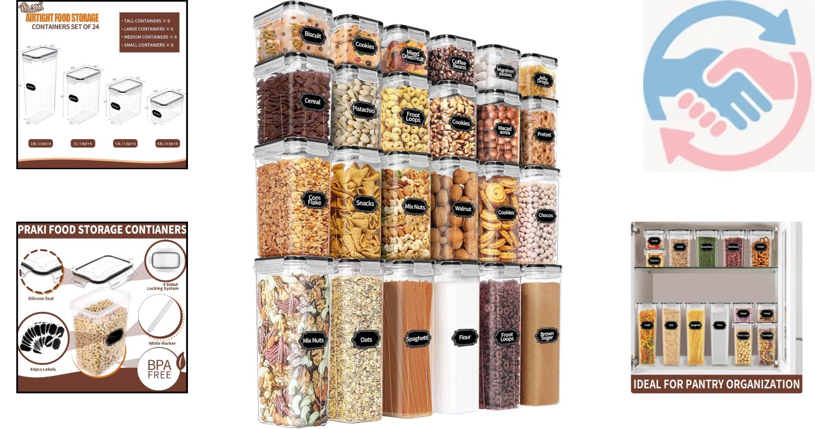 24-Piece Airtight Food Storage Set – BPA-Free, Stackable Kitchen Organizers