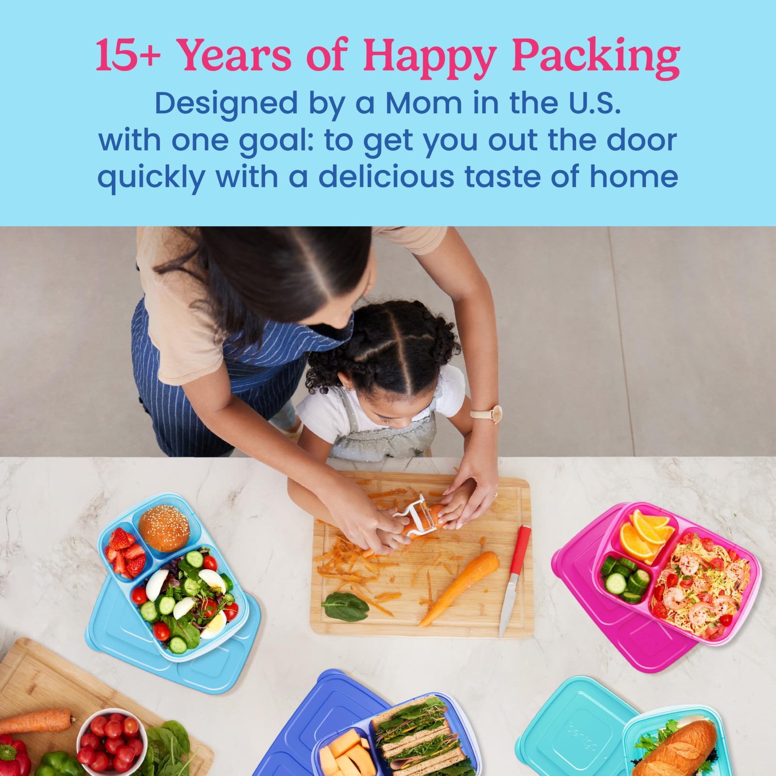 Bentgo Easyboxes – Original Stackable Lunch Boxes – Jewel Brights (4-Pack)