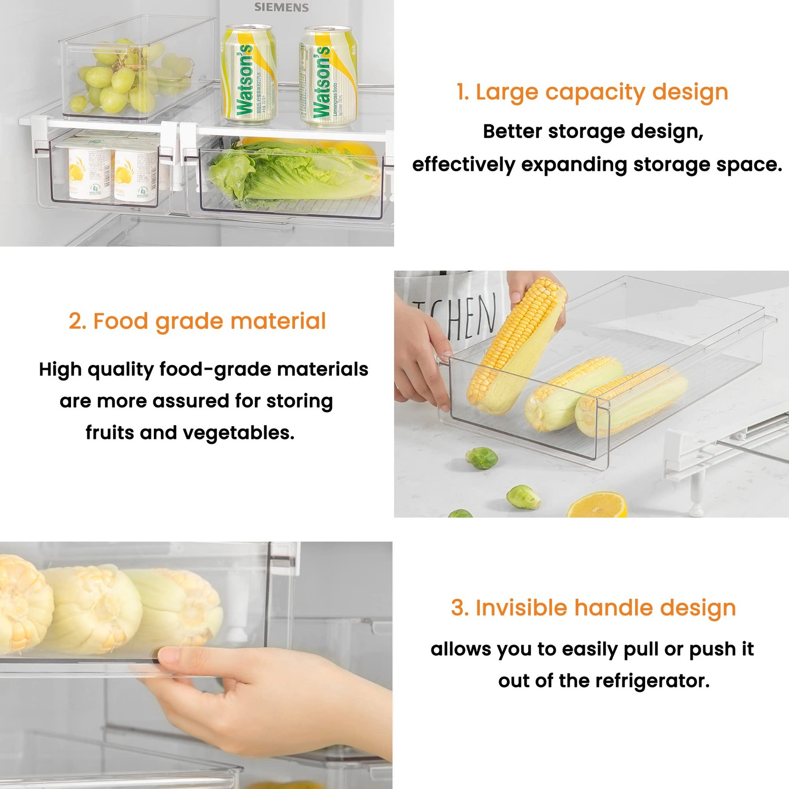 Deeper Refrigerator Drawers, Adjustable Refrigerator Shelf 14-19.5 Inches Lar…