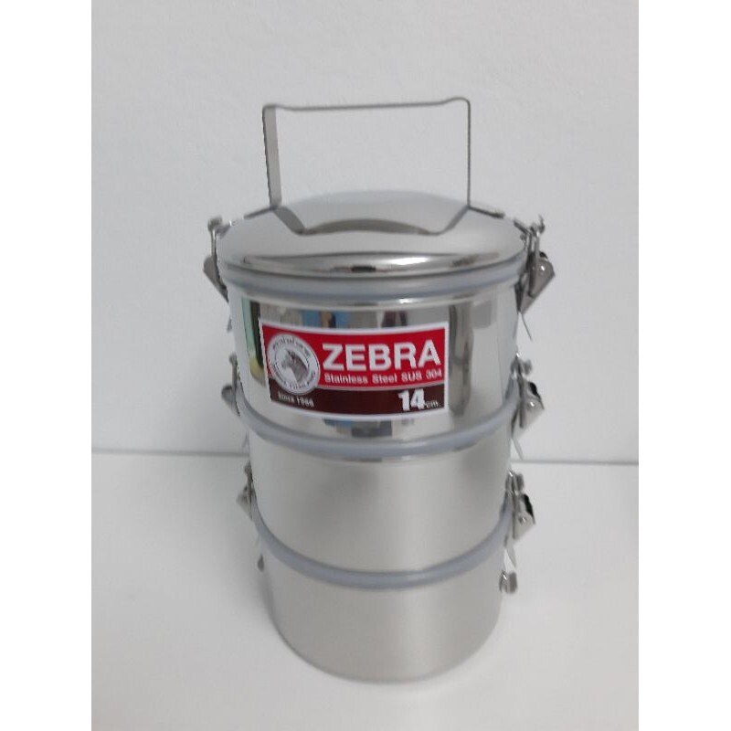 Zebra Brand Pinto Food Carrier Lunch Box Stainless Steel Smart Lock 14 cm