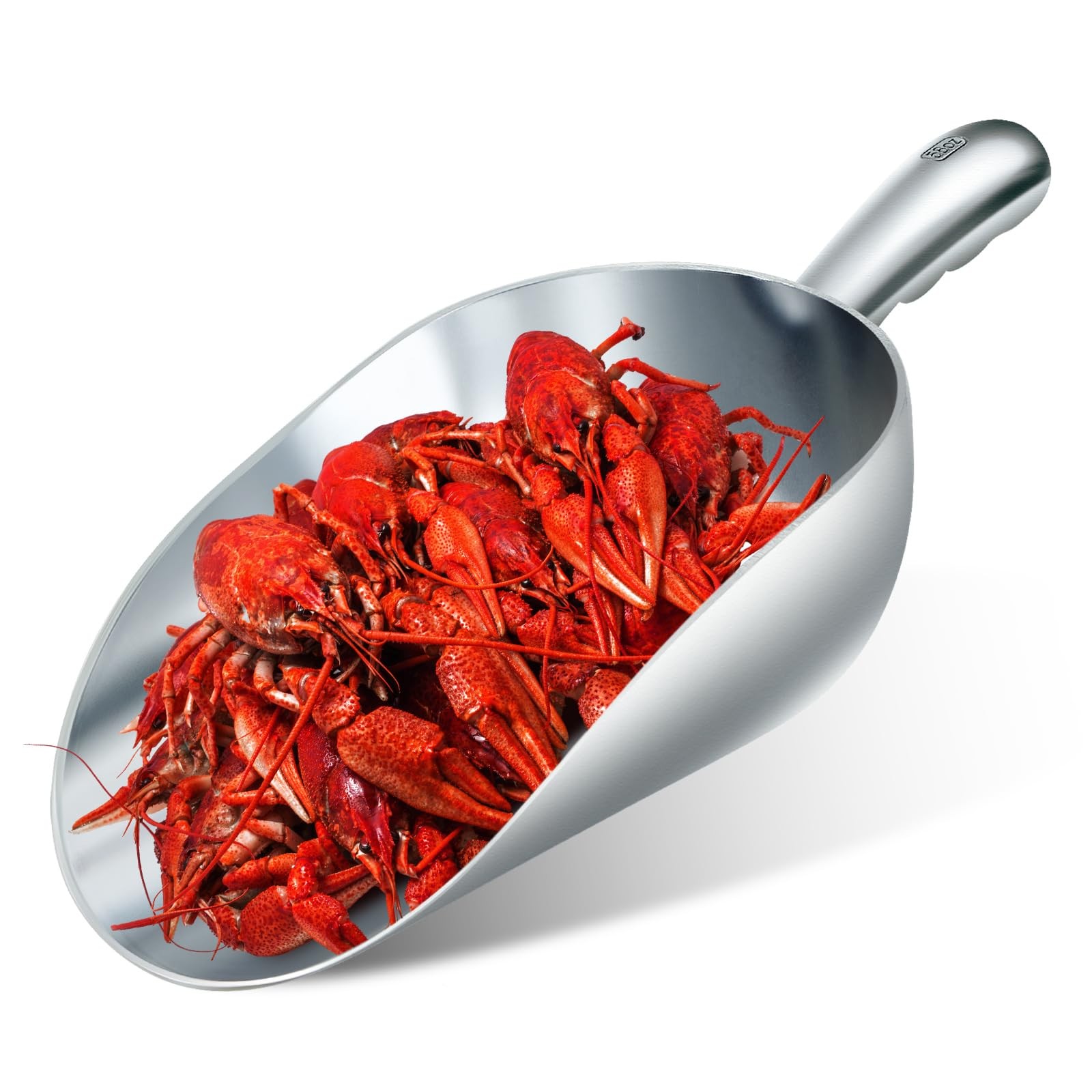 58-ounce Metal Ice Scoop Large Crawfish Scoop Aluminum Utility Scooper Round …