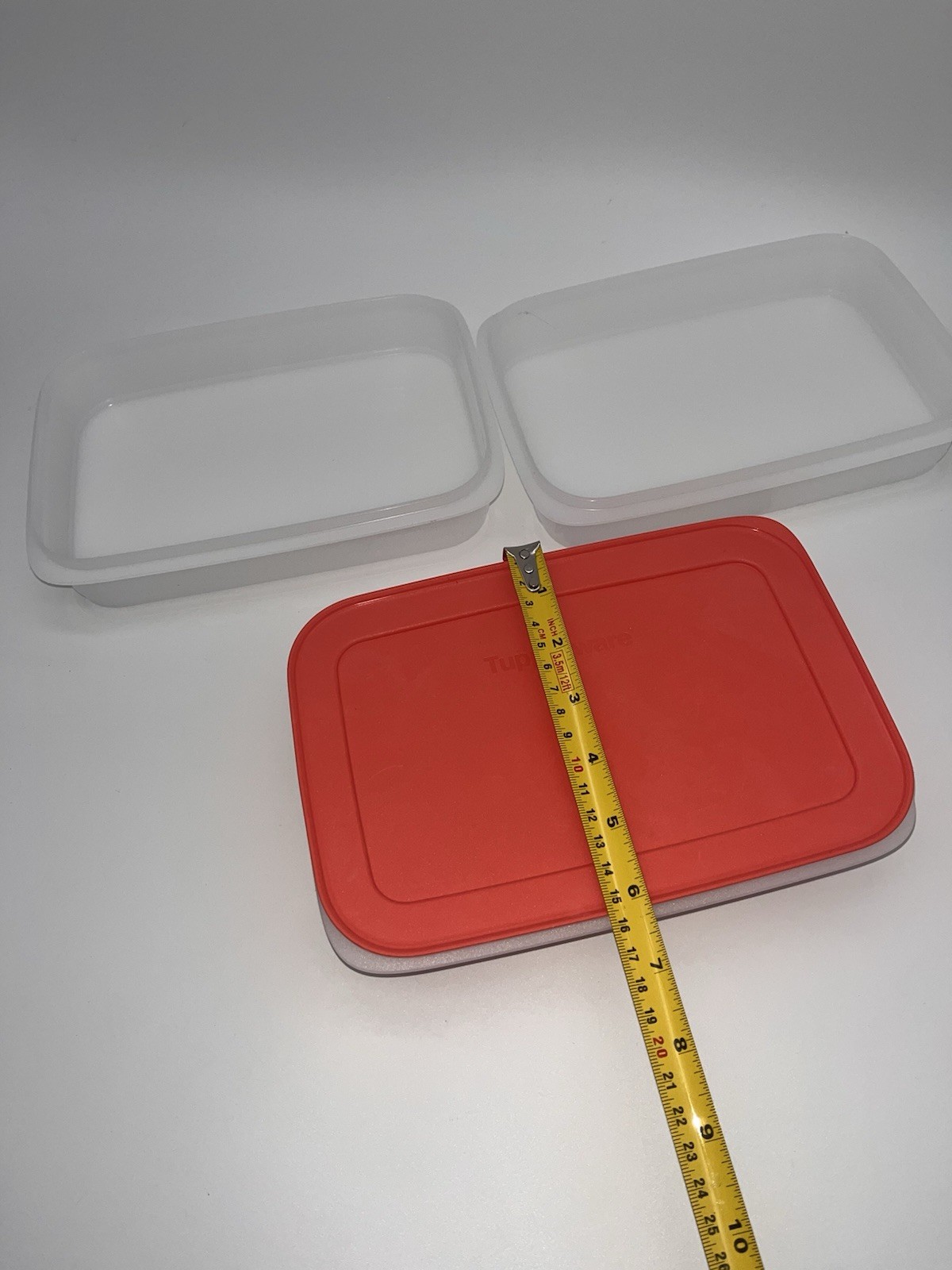 Tupperware Freezer Mates Plus Stackables Set of 3 Sheer with Peach Seals