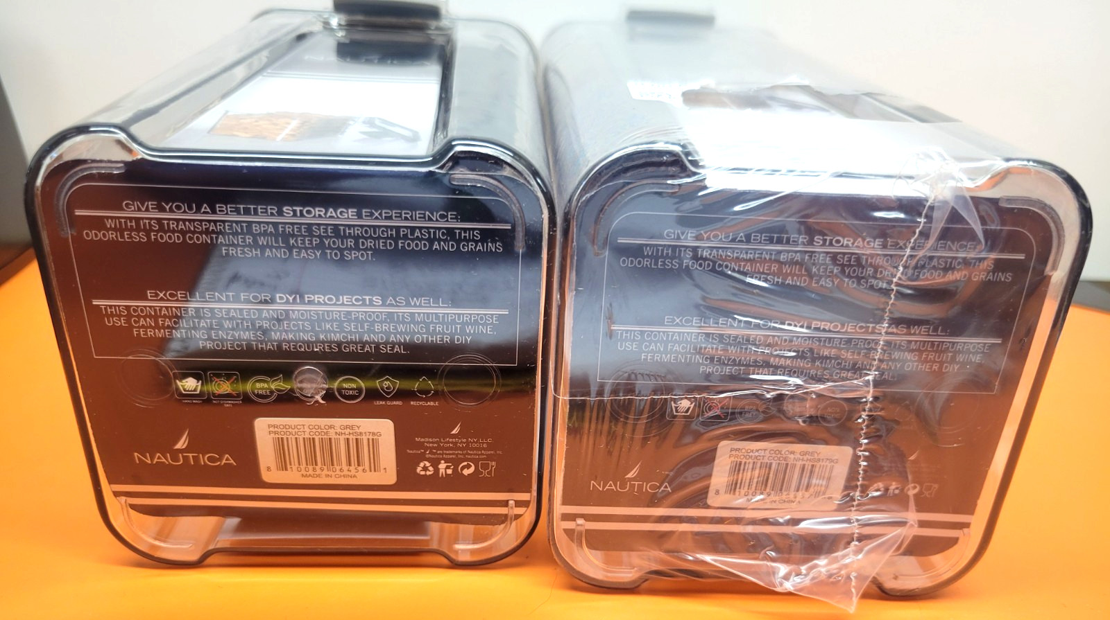 2 PIECE NAUTICA NON-TOXIC AIR-TIGHT FOOD STORAGE CONTAINERS NEW