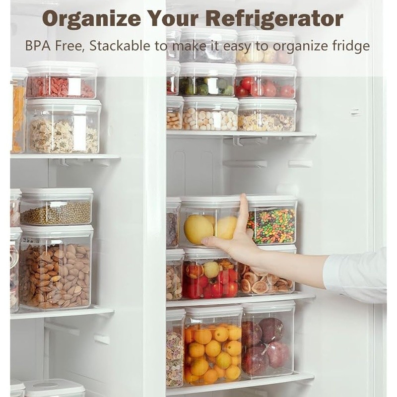 Airtight Pop Top Food Storage Container BPA Free Stackable Kitchen Organization