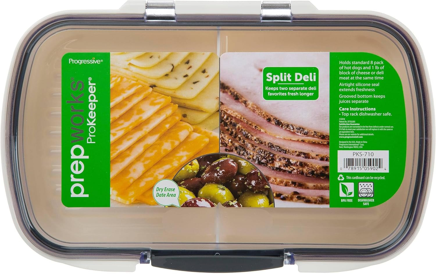 Prokeeper Split Deli Food Storage Container with Air-Tight Silicone Seal and Dry