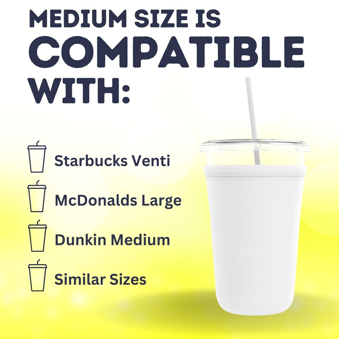 Tahoebay Iced Coffee Cold Cup Sleeve 4-Pack Reusable Blank Neoprene Insulator