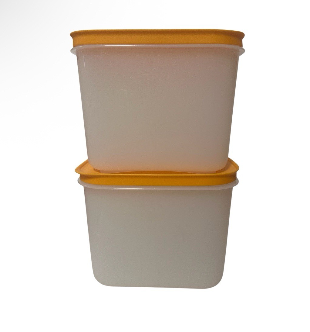 Tupperware Freezer Keepers Antarctica Small High 1.1L x2 Snowflake Orange New