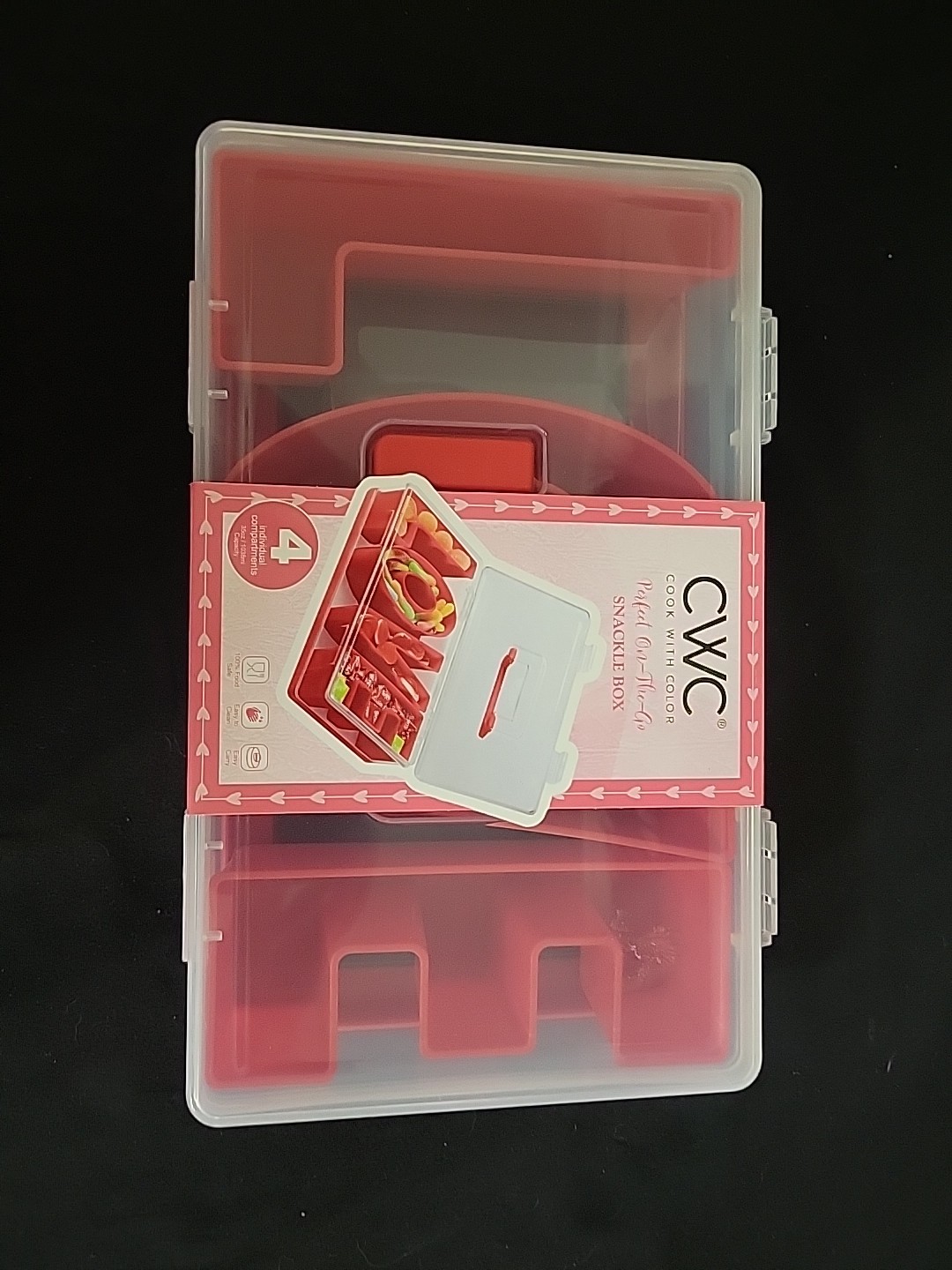 Cook With Color Red Love On The Go Snackle Box Brand New